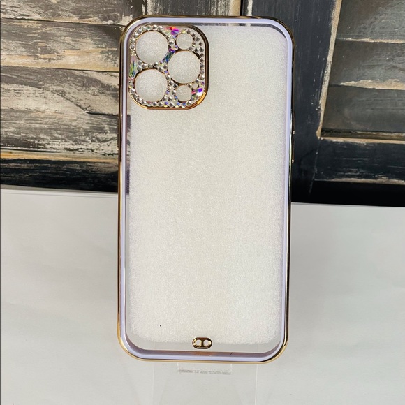 Purple, Gold & Clear Sparkly iPhone Case-12 Pro Max